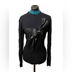 7th Ave. Design Studio New York & Co. Patent Leather black sweater